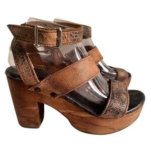 Bed Stu Slingback Wedge Sandals Boho Chic Wooden Heel Festival Women’s Sz.8.5